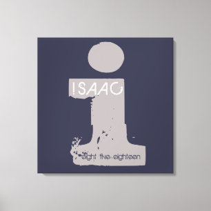 I Monogram Initiaal Bar Bat Mitzvah Sign-In Board Canvas Afdruk