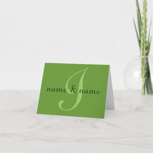 "I" monogram note card - personalize first names (Devant)