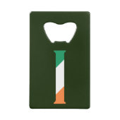 I Monogram overlay op Ierse vlag bocnt Kredietkaart Flessenopener (Voorkant)