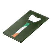 I Monogram overlay op Ierse vlag bocnt Kredietkaart Flessenopener (Voorkant Gekanteld)