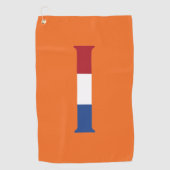 I Monogram overlay op NLD Vlag op of gtcnt Golfhanddoek (Voorkant)