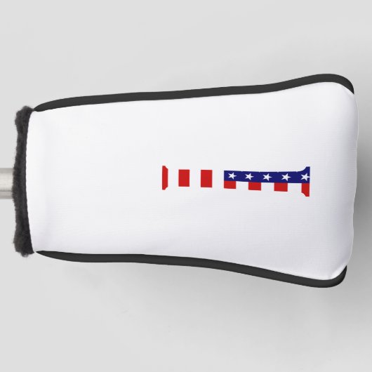 I Monogram overlay op USA Flag pcnt Golfheadcover (Voorkant)
