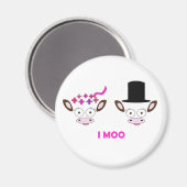 "I Moo" koe thema bruids Magneet (Voorkant / Achterkant)