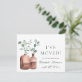 I Moved Eucalyptus Aquarelle Moving Faire-part (Debout devant)