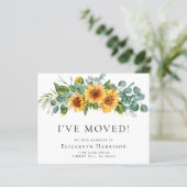 I Moved Sunflower Eucalyptus Moving Announge (Staand voorkant)