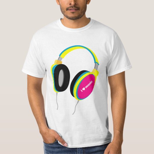 I musique de coeur - T-shirt d'écouteurs (Devant)