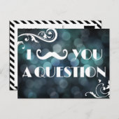 I Mustache You A Question Bokeh Lights Invitations (Devant / Derrière)