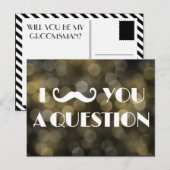 I Mustache You A Question Bokeh Lights Invitations (Devant / Derrière)
