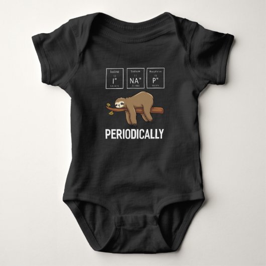 I Na p Periodiek Funny Sloth Chemistry Science Romper (Voorkant)