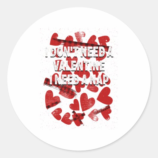 I Need A Nap Anti Valentines Humor Heartbroken Sin Ronde Sticker (Voorkant)