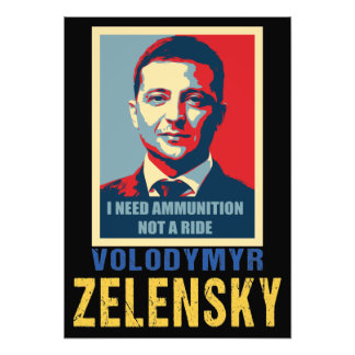 I need ammunition, not a ride, Volodymyr Zelensky  Foto Afdruk