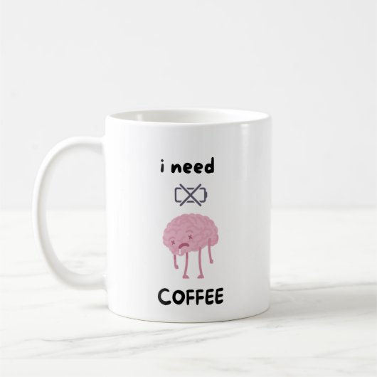 I Need Coffee - Funny Coffee Lover Mug" Koffiemok (Links)
