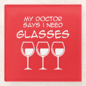 I need glasses glazen onderzetter (Voorkant)