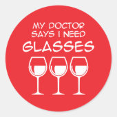 I need glasses ronde sticker (Voorkant)