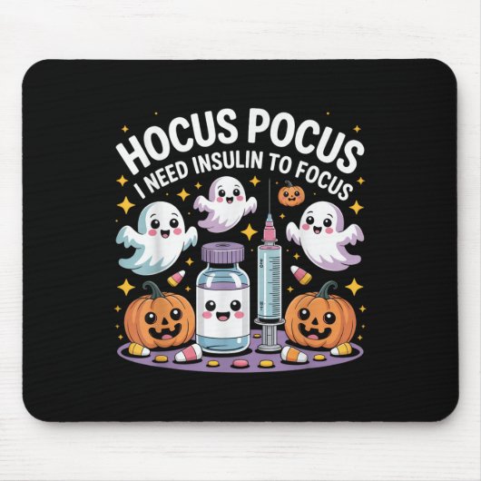 I Need Insulin To Focus Funny Halloween Diabetic Muismat (Voorkant)