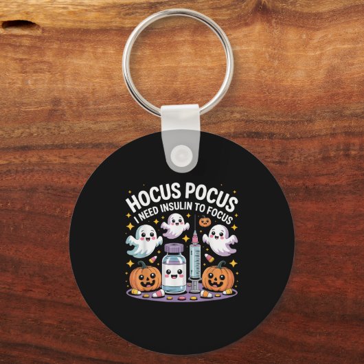 I Need Insulin To Focus Funny Halloween Diabetic Sleutelhanger (Voorkant)