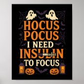 I Need Insulin To Focus Soky Halloween Poster (Voorkant)