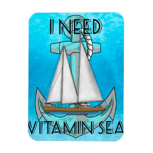 I Need Vitamin Sea Boat Magneet