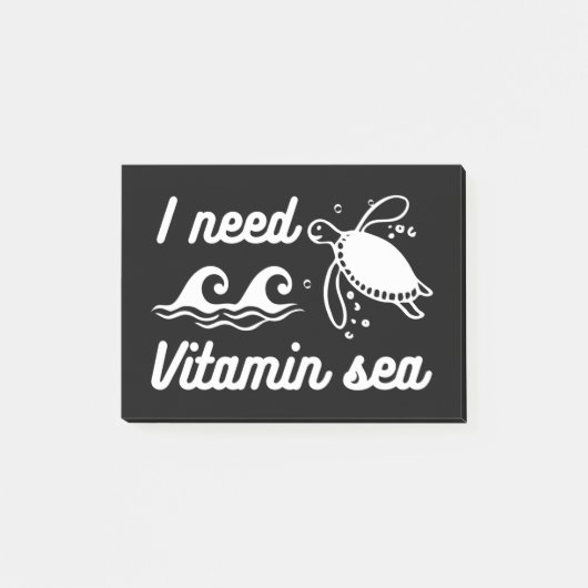I Need Vitamin Sea Turtle Post-it® Notes (Voorkant)