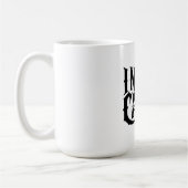 "I NEVER CARED" Gothic Skull Mug - Edgy Typography (Gauche)