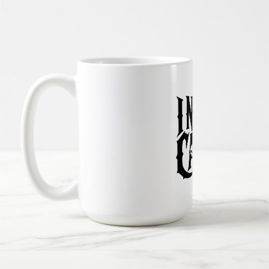 "I NEVER CARED" Gothic Skull Mug - Edgy Typography (Gauche)