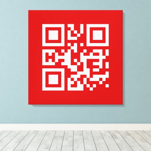 I ❤ NY — QR-code Canvas Afdruk (Insitu (Houten vloer))