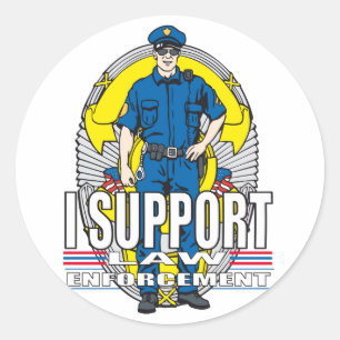I Ondersteuning van rechtshandhaving Ronde Sticker