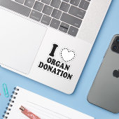 I {ONTBREKEND HART} ORGAANDONATIE STICKER (Laptop met iPhone)