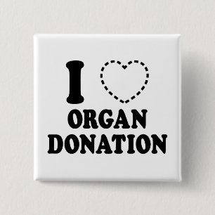 I {ONTBREKEND HART} ORGAANDONATIE VIERKANTE BUTTON 5,1 CM