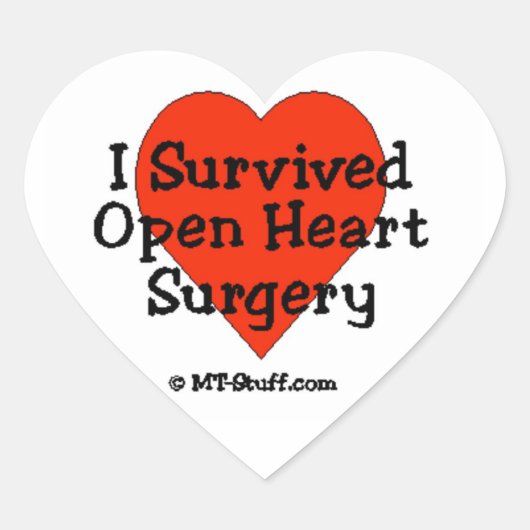 I Overlevende open hartchirurgie Hart Sticker (Voorkant)
