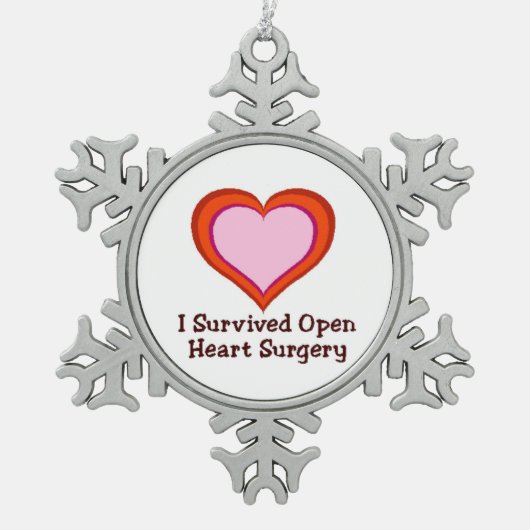 I Overlevende open hartchirurgie Tin Sneeuwvlok Ornament (Voorkant)