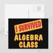 I OVERVIVED ALGEBRA CLASS BRIEFKAART (Voorkant / Achterkant)