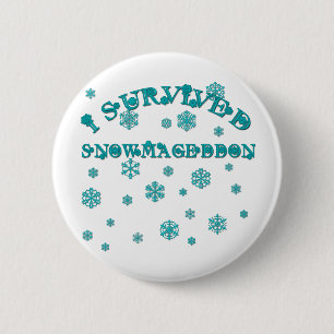 I OVERVIVED SNOWMAGEDDON RONDE BUTTON 5,7 CM