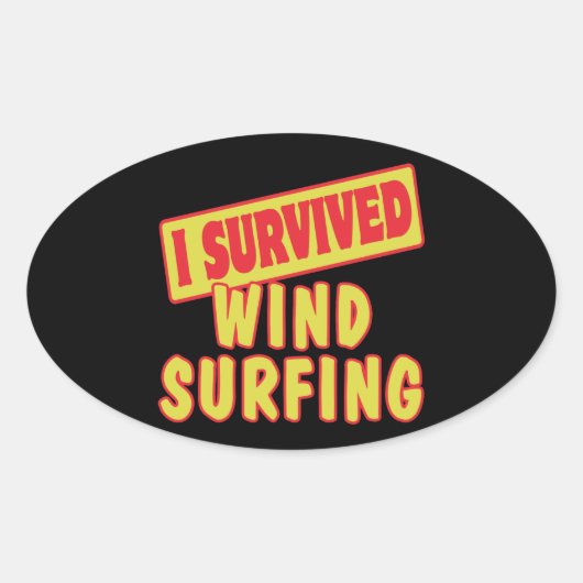 I OVERVIVED WINDSURFING OVALE STICKER (Voorkant)