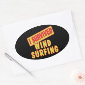 I OVERVIVED WINDSURFING OVALE STICKER (Envelop)