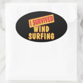 I OVERVIVED WINDSURFING OVALE STICKER (Tas)