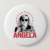 I Party with Angela - - Ronde Button 4,0 Cm (Voorkant)