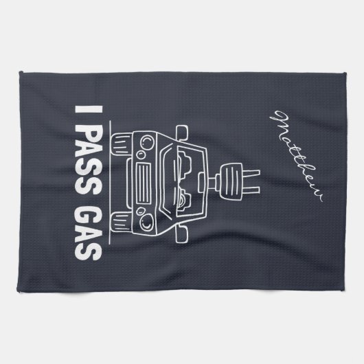 I Pass Gas Eco Electric Car Gag Theedoek (Horizontaal)