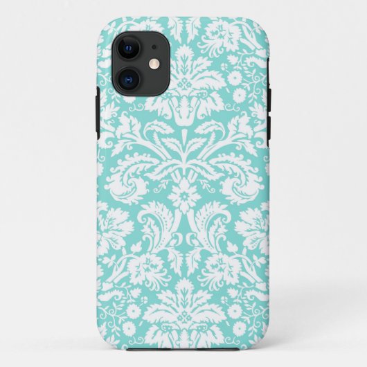 i Phone 5 Blauwgroen Damaskingpatroon Case-Mate iPhone Case (Achterkant)
