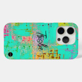 I Phone Case Turquoise Mix Distressed HAMbyWG (Achterkant (horizontaal))