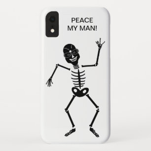 I-Phone draagtas, Skeleton met vredesymbool iPhone XR Hoesje