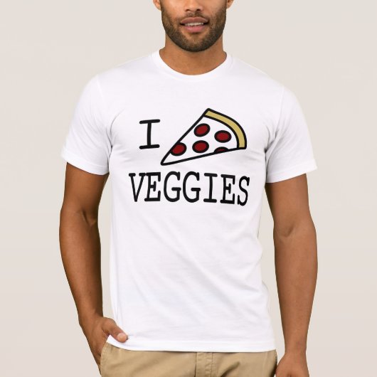I Pizza Veggies T-shirt (Voorkant)