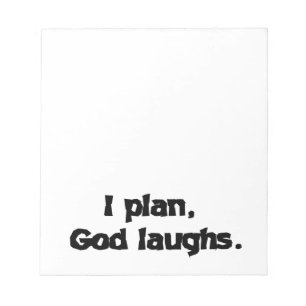 I Plan God Laughs Funny Recovery Spiritueel Quote Notitieblok