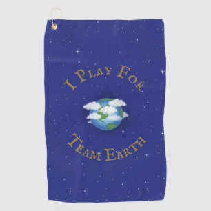 "I Play for Team Earth" Aangepast wereldwijd activ Golfhanddoek