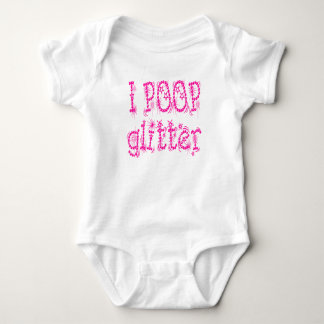 I Poop Glitter Pink Baby One Piece Romper