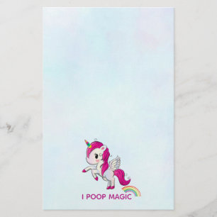 I Poop Magic Funny Unicorn Gezegde Briefpapier