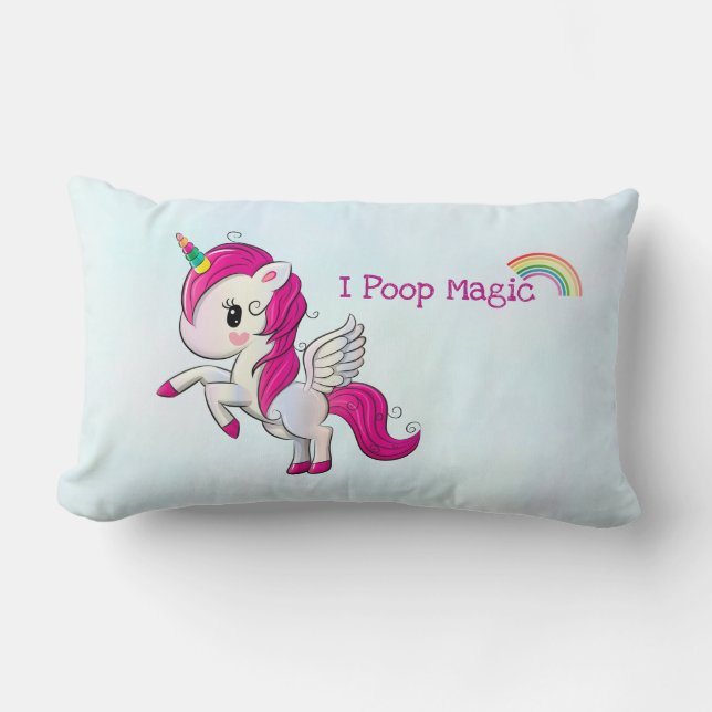 I Poop Magic Funny Unicorn Gezegde Kussen (Voorkant)