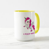 I Poop Magic Funny Unicorn Gezegde Mok (Voorkant rechts)