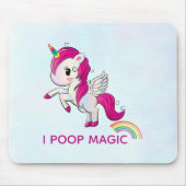 I Poop Magic Funny Unicorn Gezegde Muismat (Voorkant)