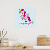 I Poop Magic Funny Unicorn Gezegde Poster (Keuken)